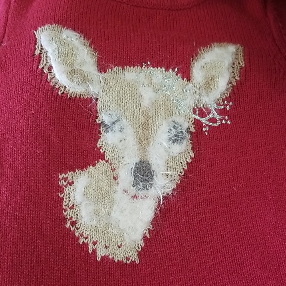 Cynthia Rowley Red Sweater with Deer Design - Size 2T